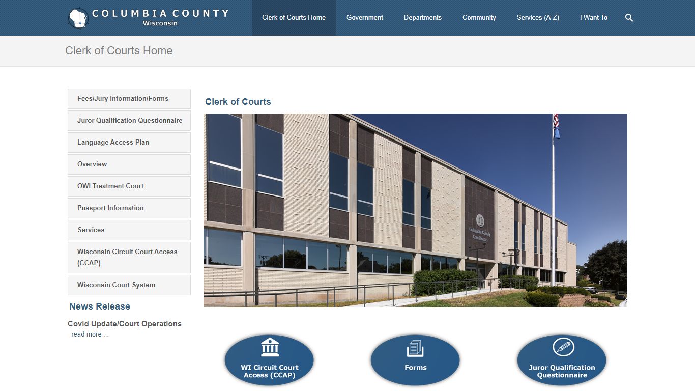 Clerk of Courts Home - Columbia County, Wisconsin